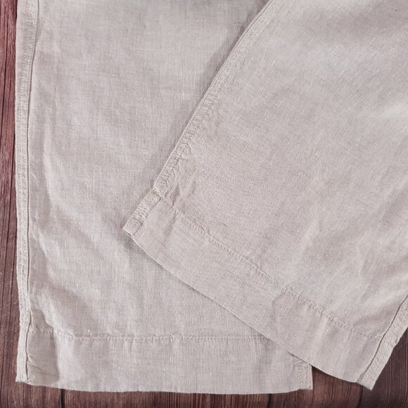 LL Bean Womens Size 16 M/T Premium Washable Linen Pull-On Pants Beige Oat 506767 - Picture 8 of 13